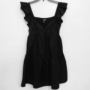 City Of Love V-Neck Ruffle Babydoll Dress XS